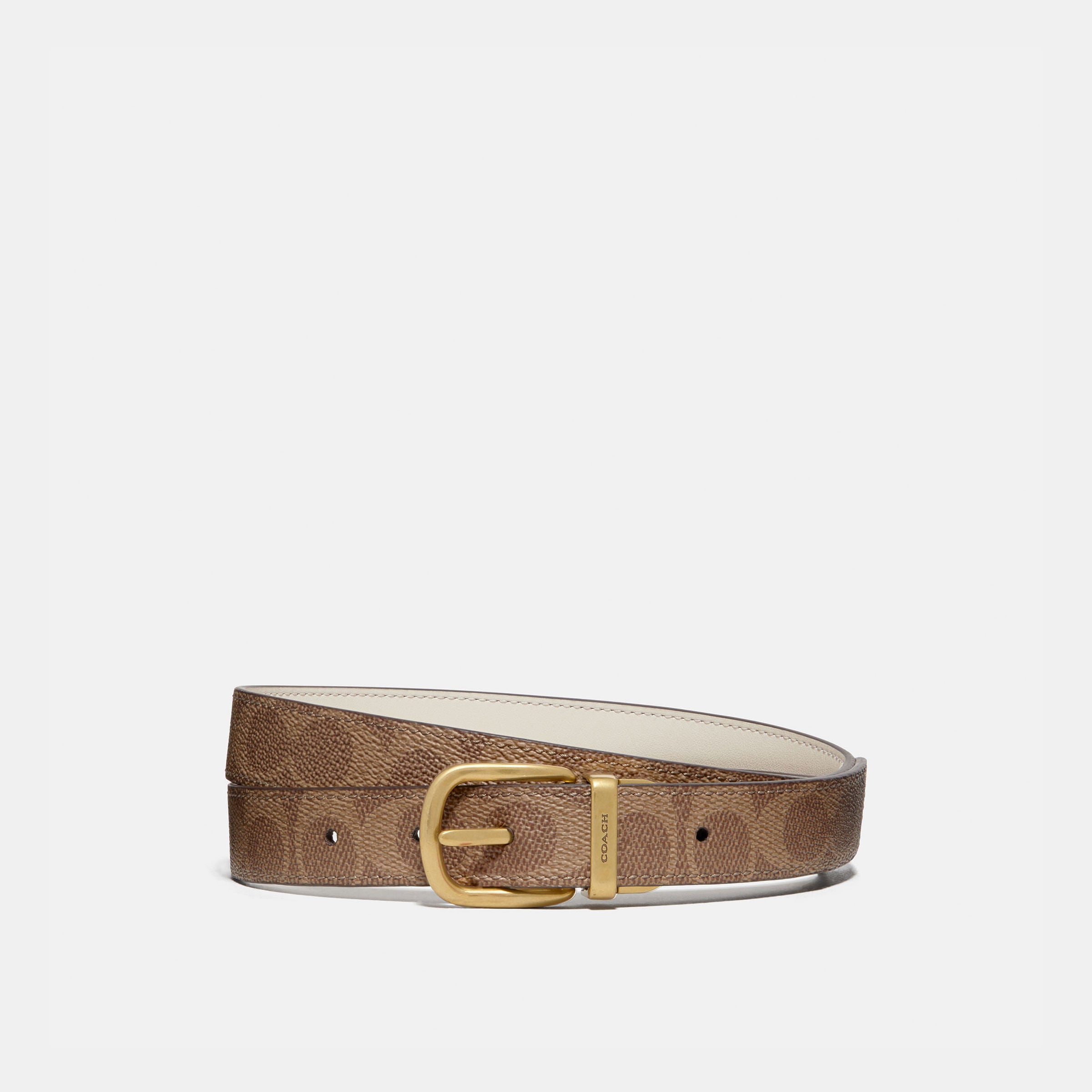 Cinturón Coach Reversible Clasico Signature Canvas 25 mm