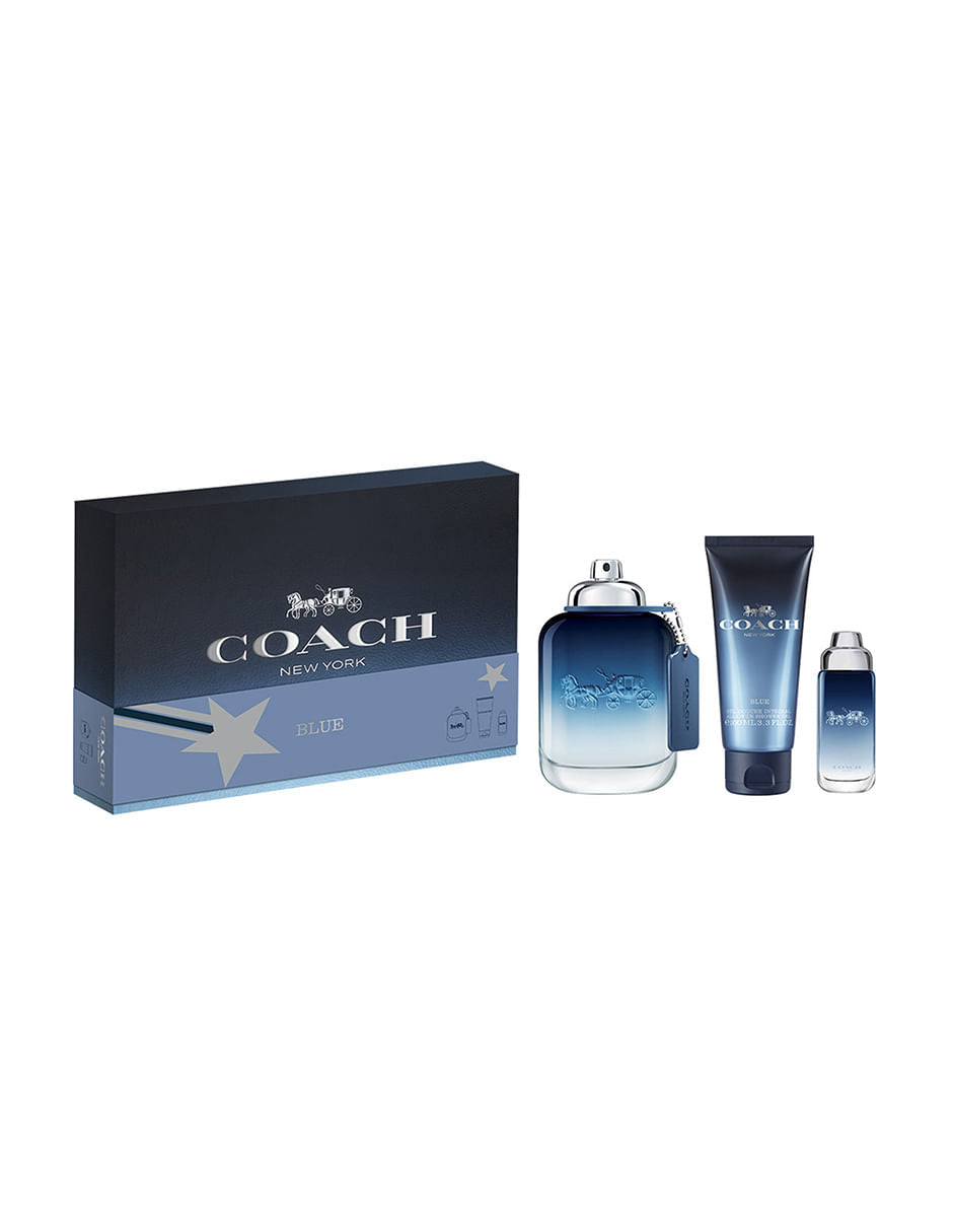 Coach Set Blue Edt 100 Ml, Perfumero De 15  Ml Y Shower Gel  De 100 Ml