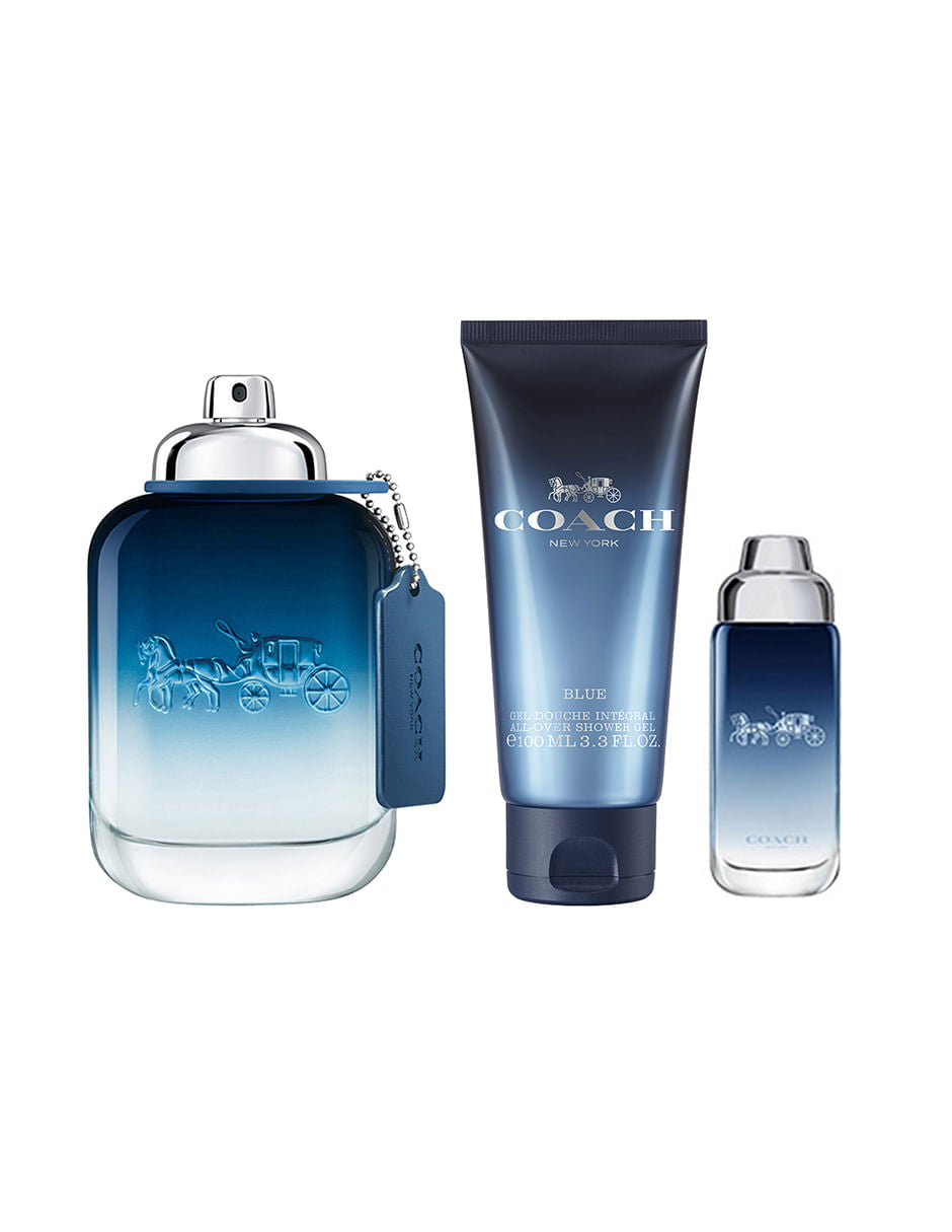 Coach Set Blue Edt 100 Ml, Perfumero De 15  Ml Y Shower Gel  De 100 Ml