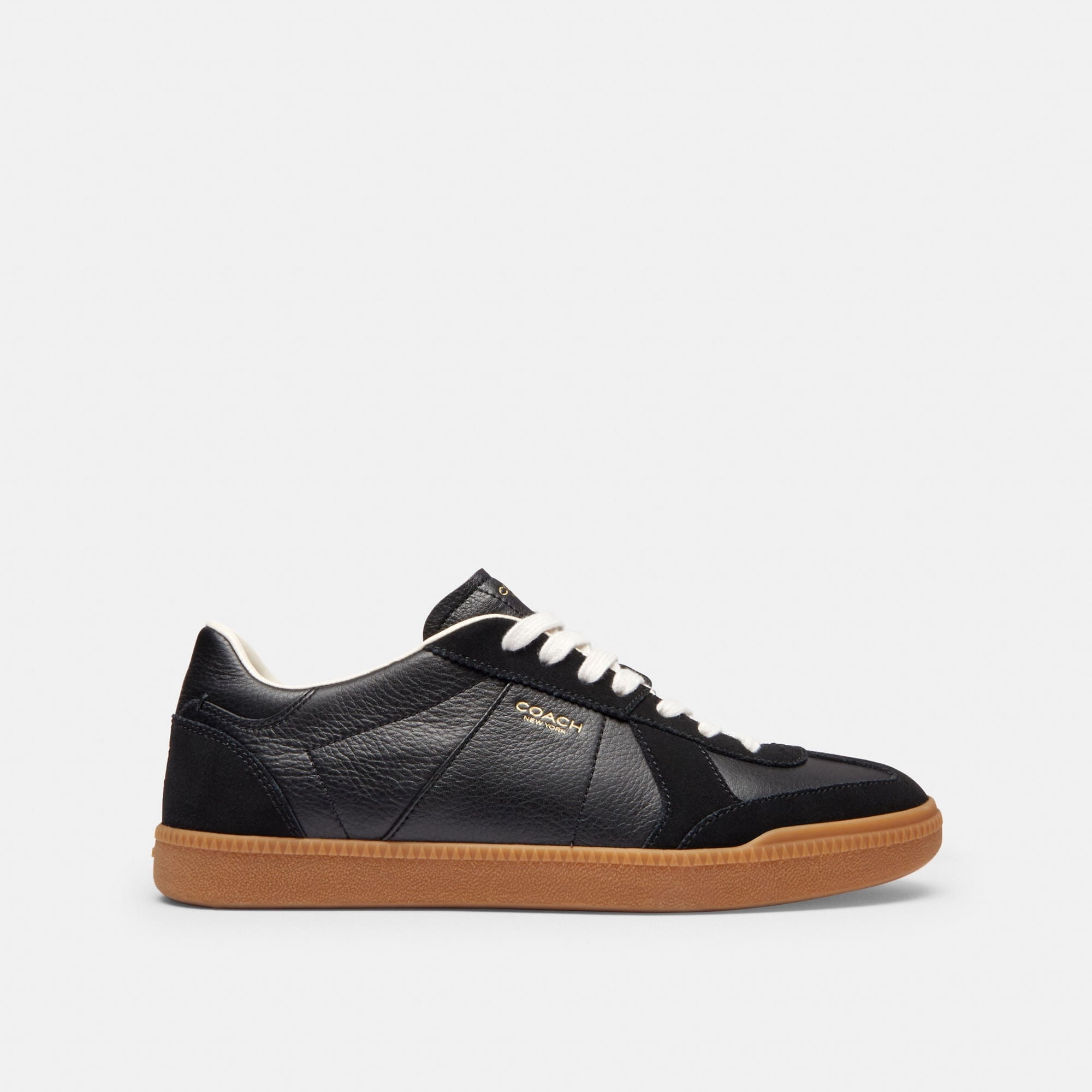 Tenis Ellis Piel y Gamuza Negro Mujer
