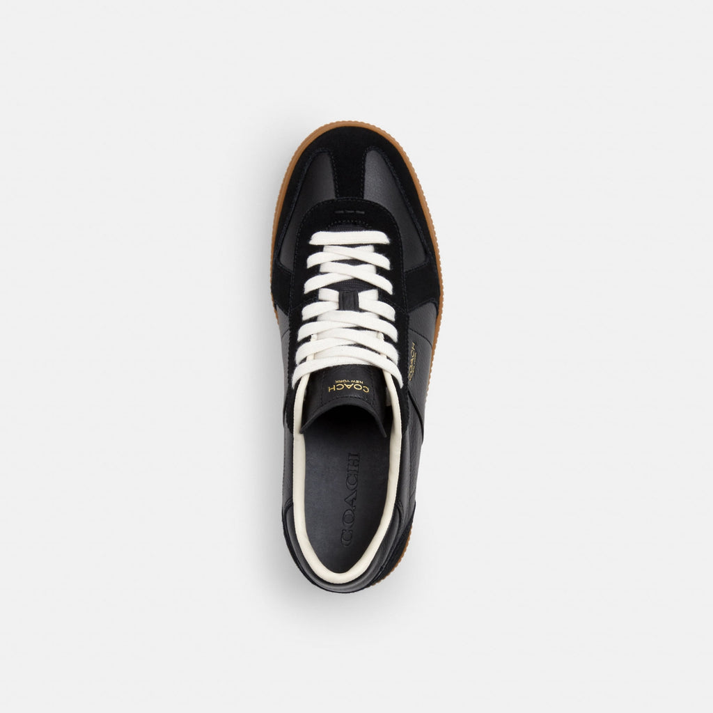 Tenis Ellis Piel y Gamuza Negro Mujer