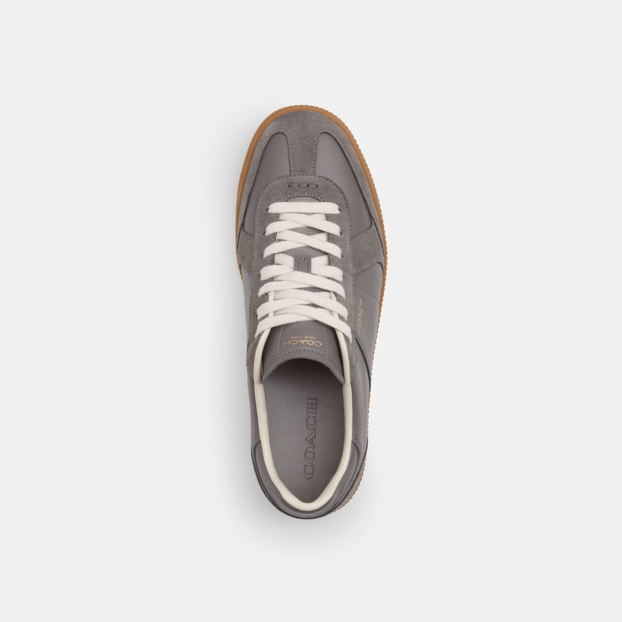 Tenis Ellis Piel y Gamuza Gris Mujer