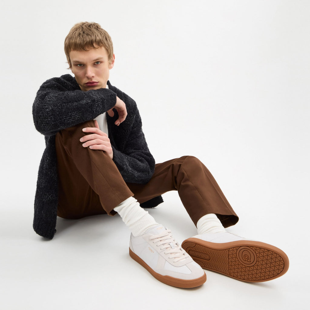 Tenis Ellis Piel y Gamuza Blanco Hombre