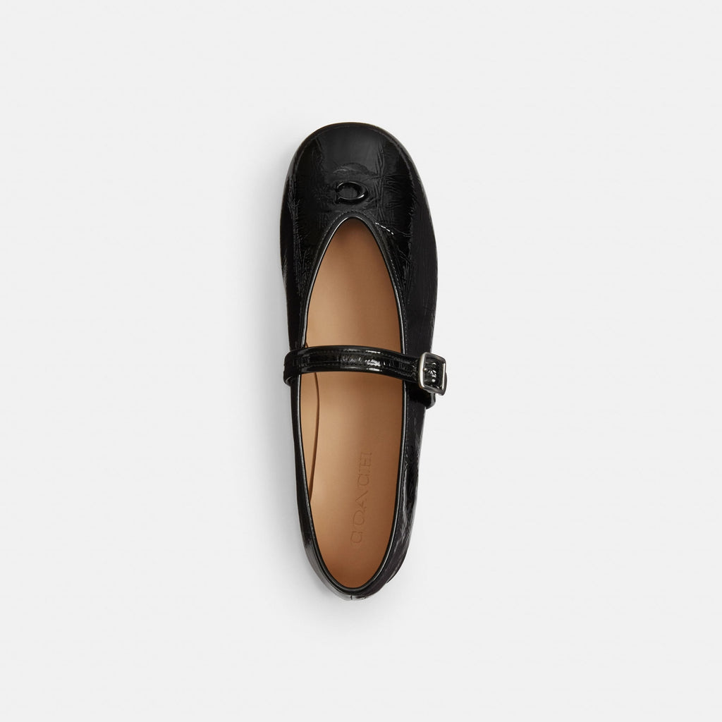 Flats Sculpted C Charol Negro Mujer