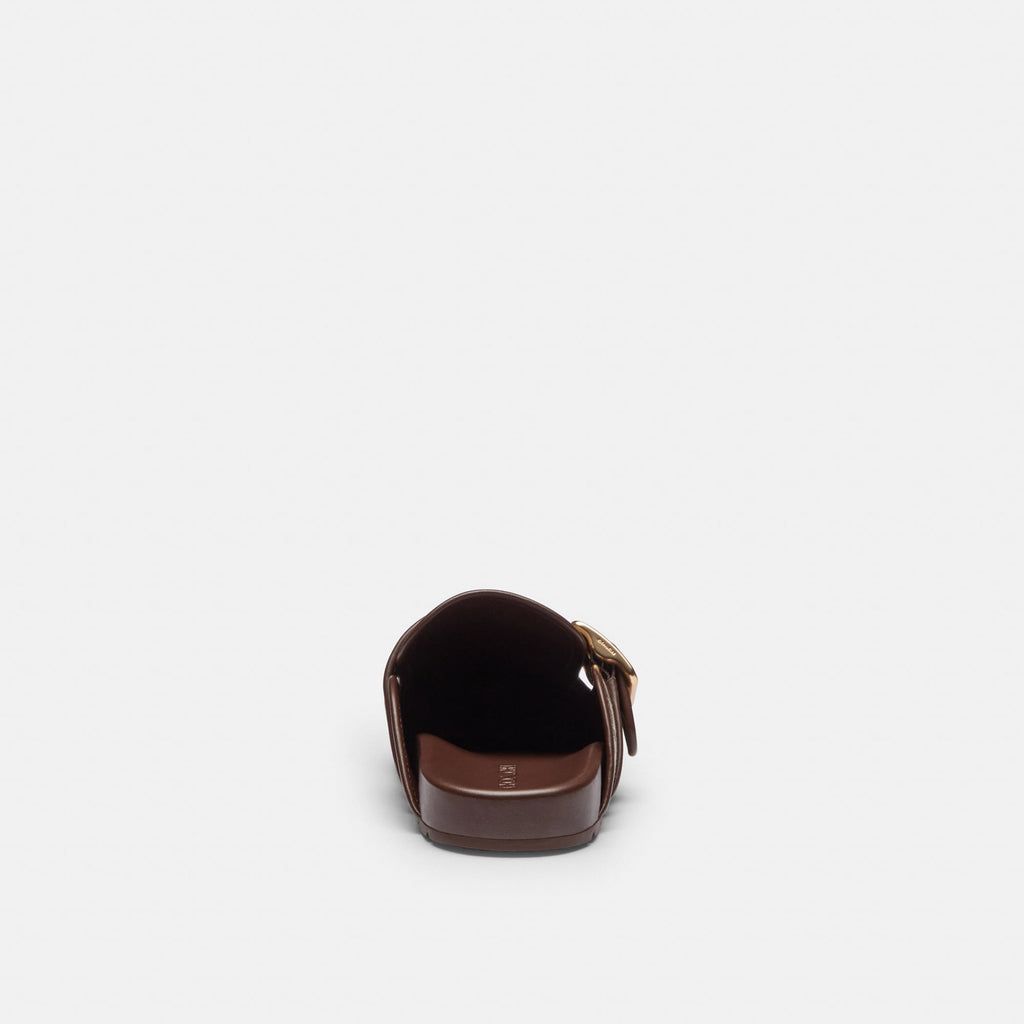Zuecos Buckle Signature Jacquard Cafe Mujer