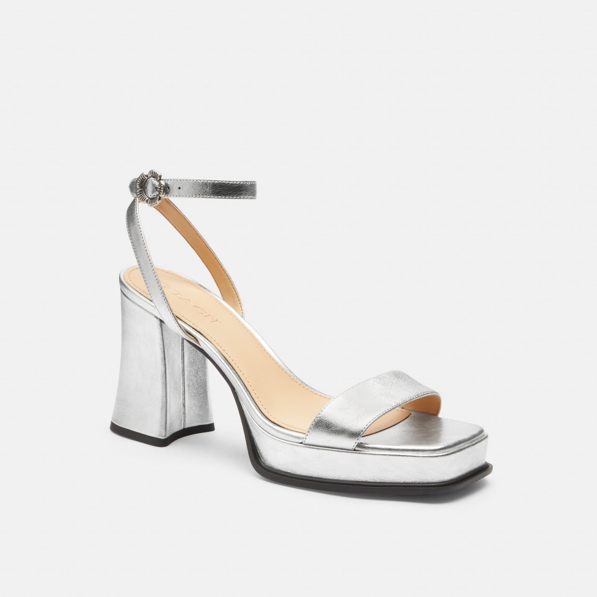Sandalias Tea Rose Piel Plata Mujer