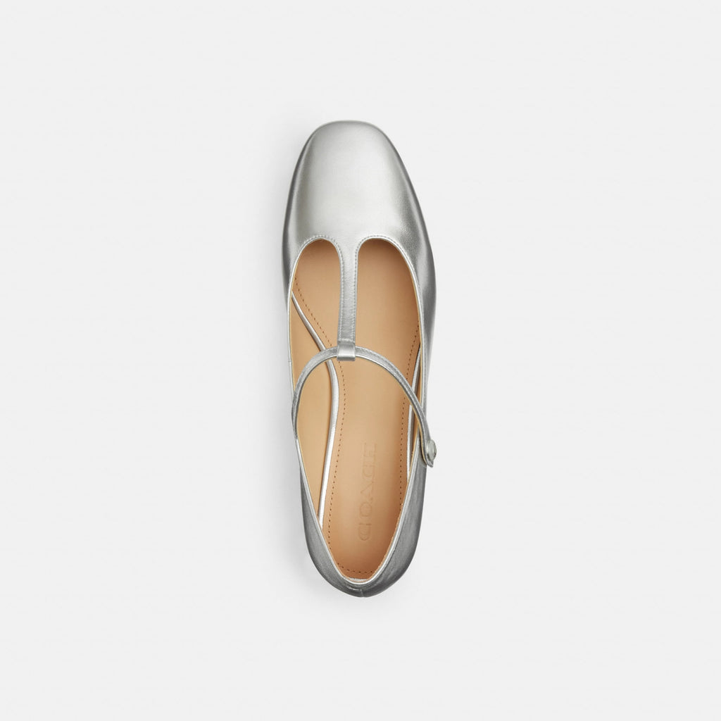 Flats Angelina Piel Plata Mujer