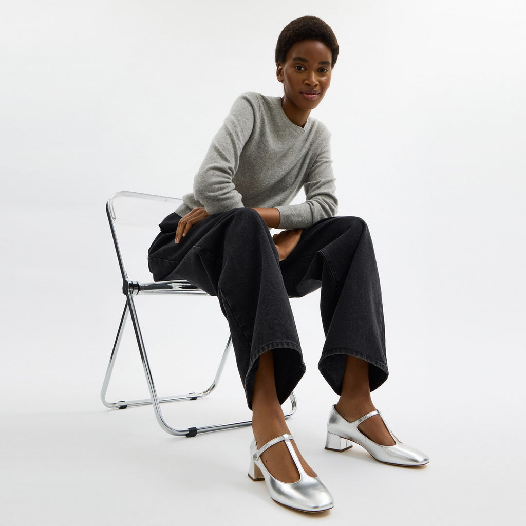Flats Angelina Piel Plata Mujer
