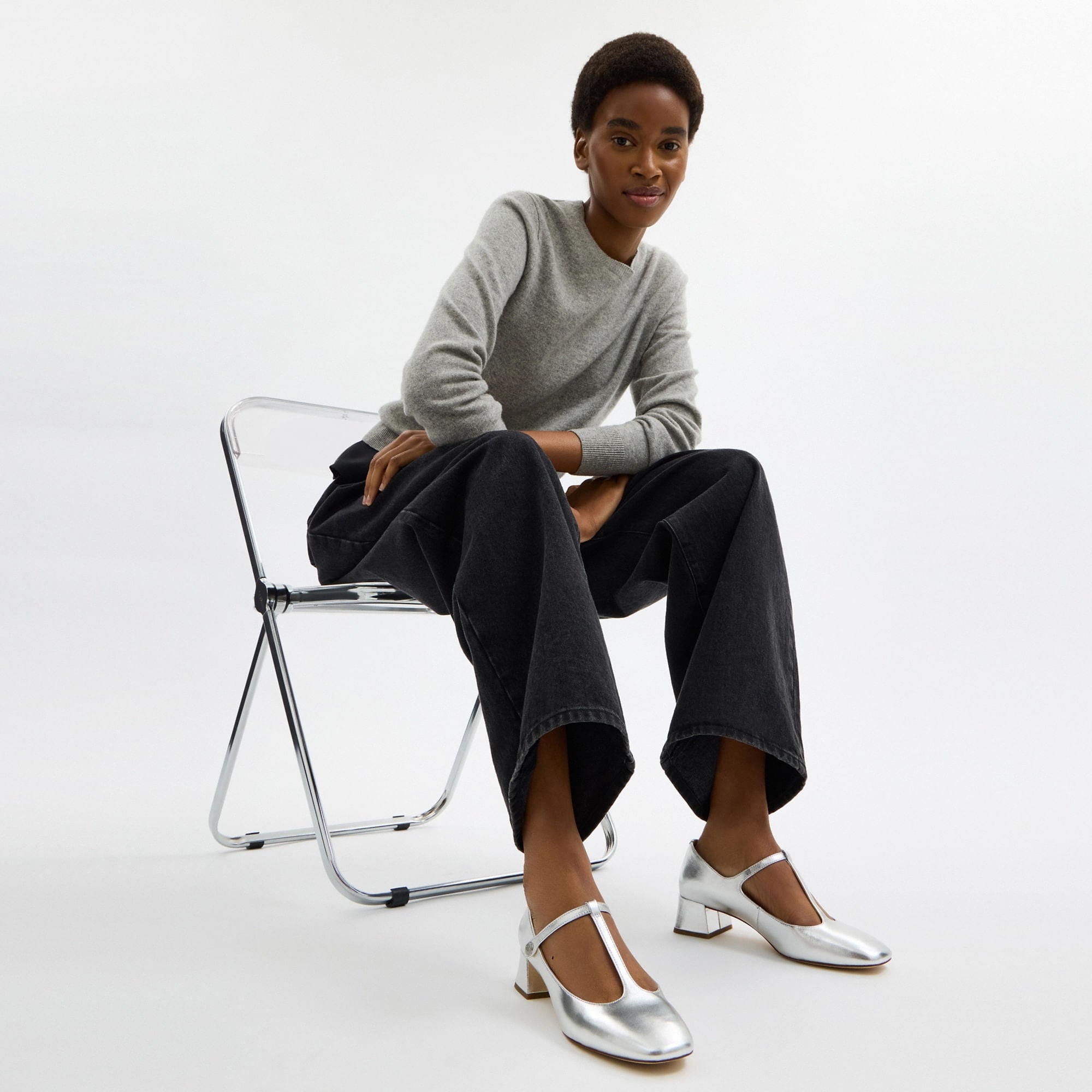 Flats Angelina Piel Plata Mujer
