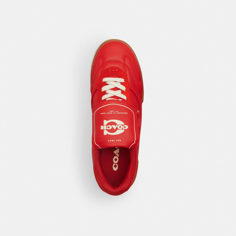 Tenis Match Piel Rojo Mujer