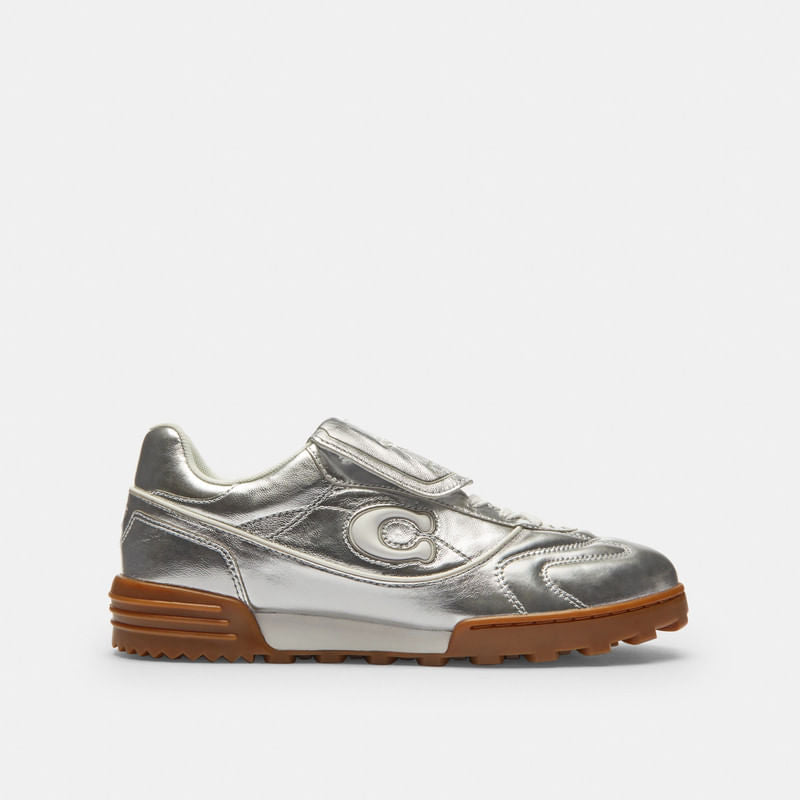 Tenis Match Piel Plateado Mujer