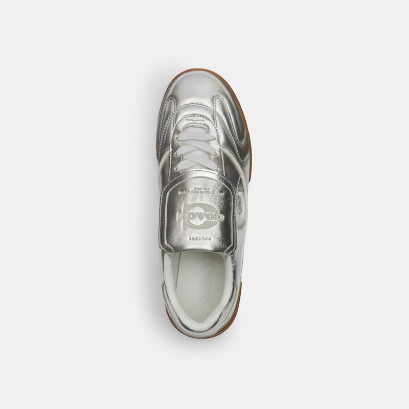 Tenis Match Piel Plateado Mujer