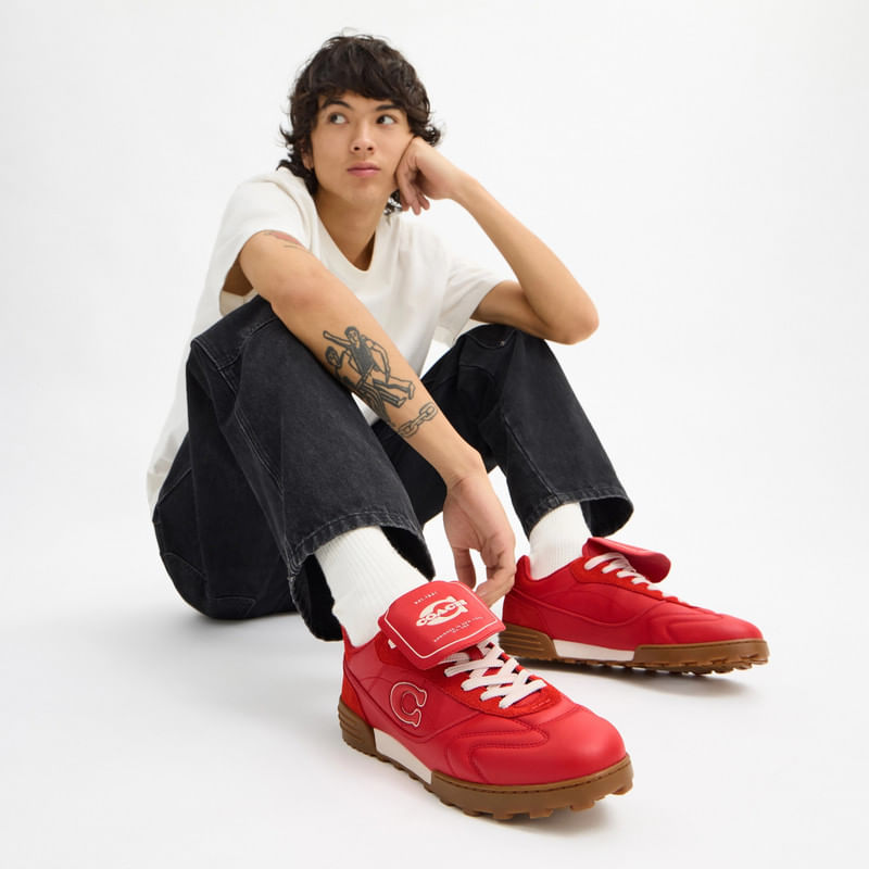 Tenis Match Piel Rojo Hombre