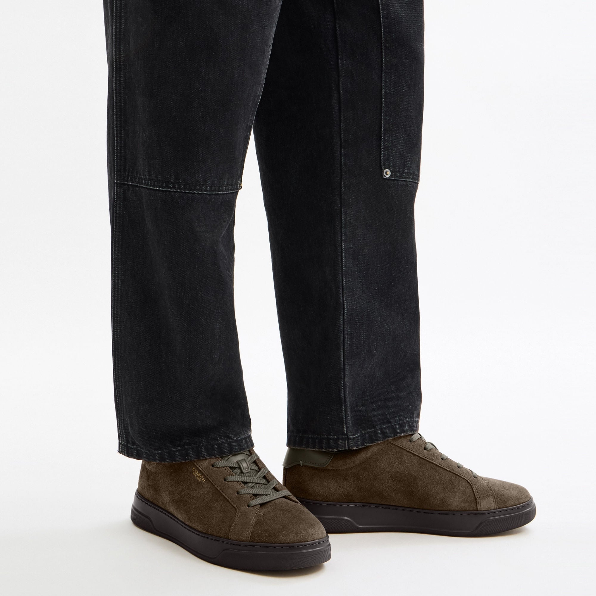 Tenis High Line Gamuza Verde Olivo Hombre