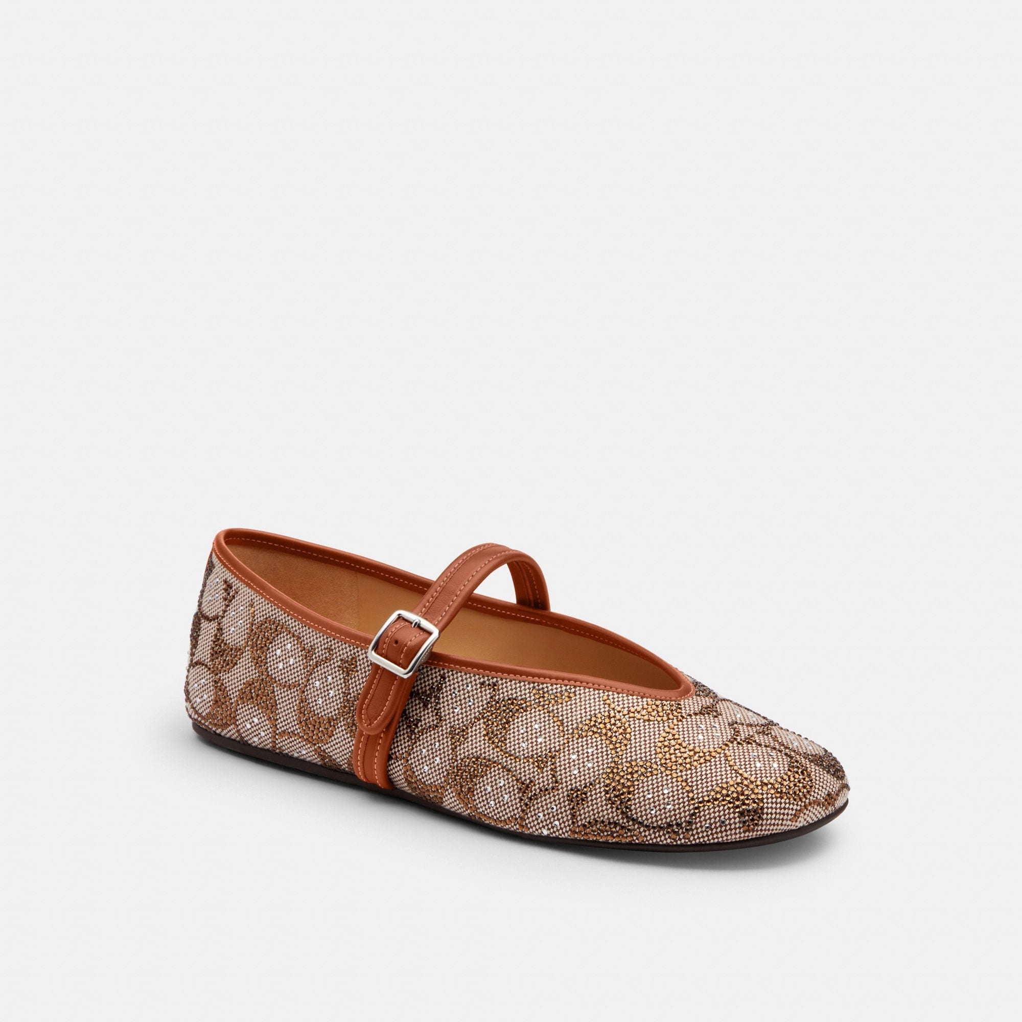 Flats Sculpted C Crystal Jacquard Café Mujer