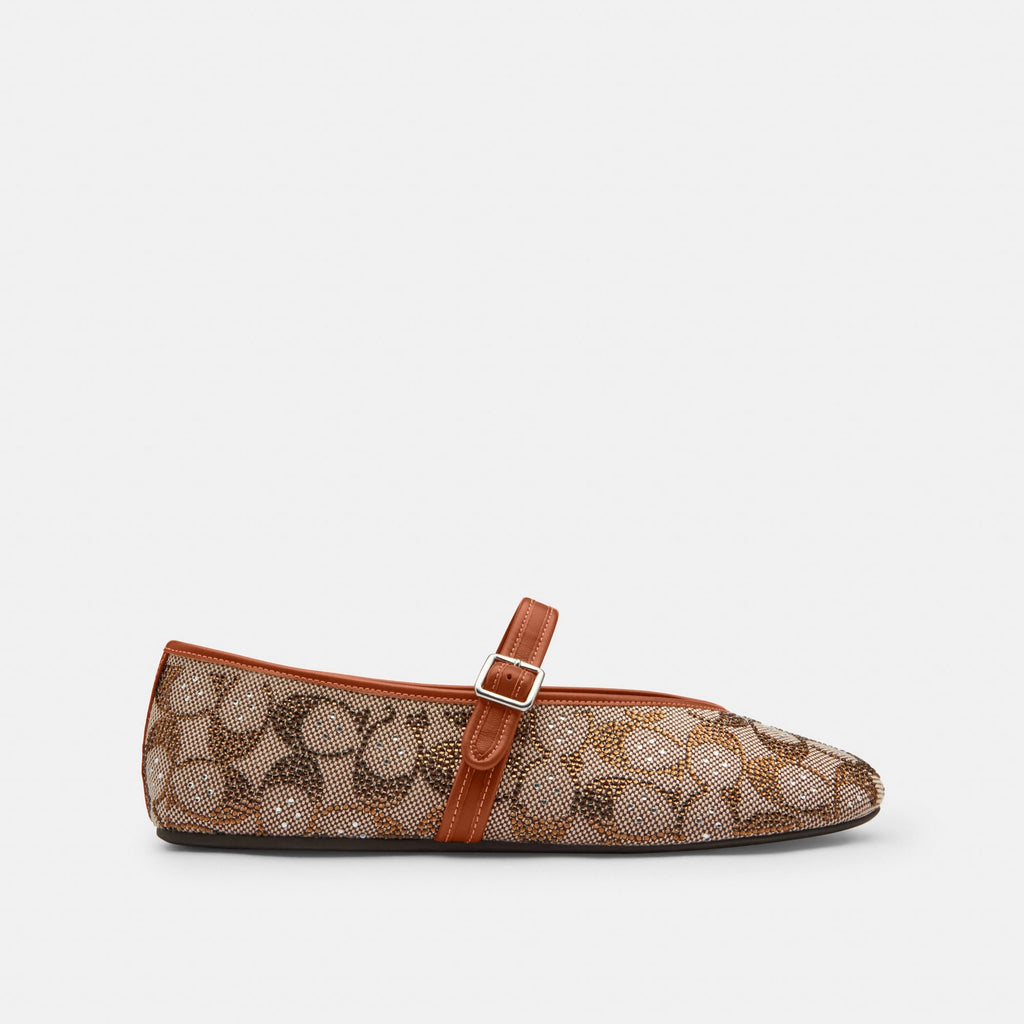 Flats Sculpted C Crystal Jacquard Café Mujer