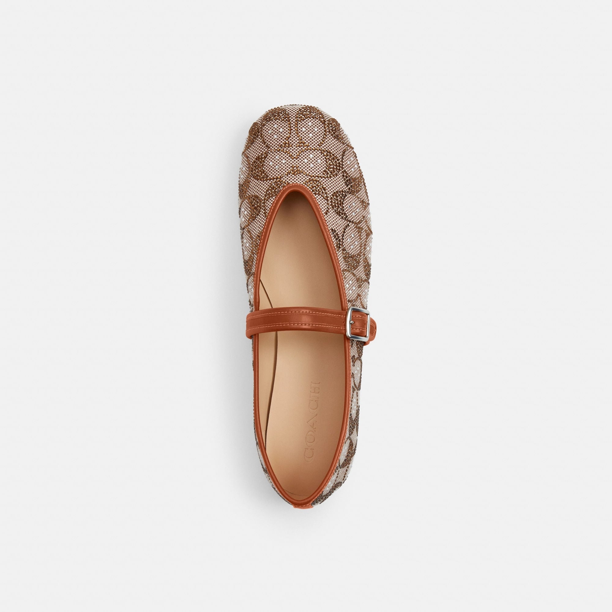 Flats Sculpted C Crystal Jacquard Café Mujer