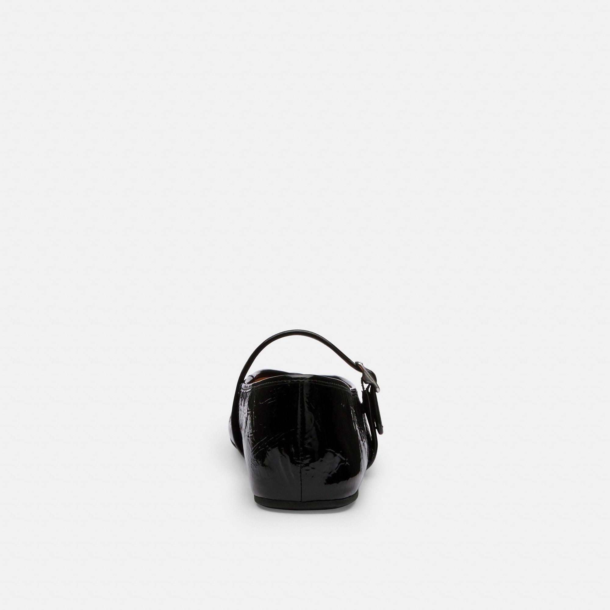 Flats Scupted Crinckle Piel Negro Mujer