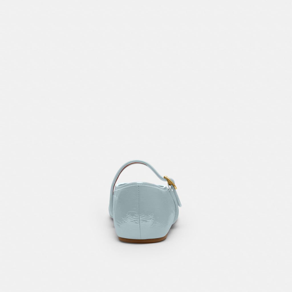 Flats Sculpted C Crinkle Piel Azul Claro Mujer