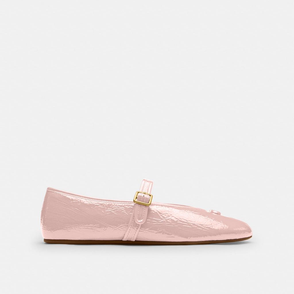 Flats Sculpted C Crinkle Piel Rosa Mujer