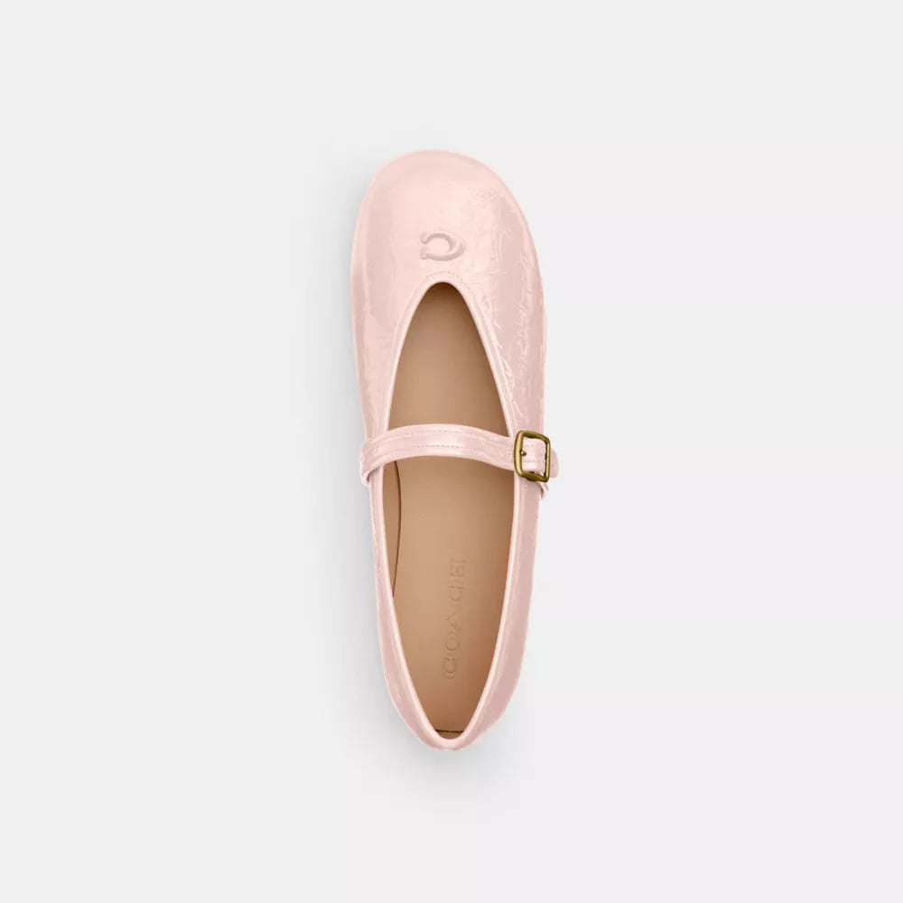 Flats Sculpted C Crinkle Piel Rosa Mujer