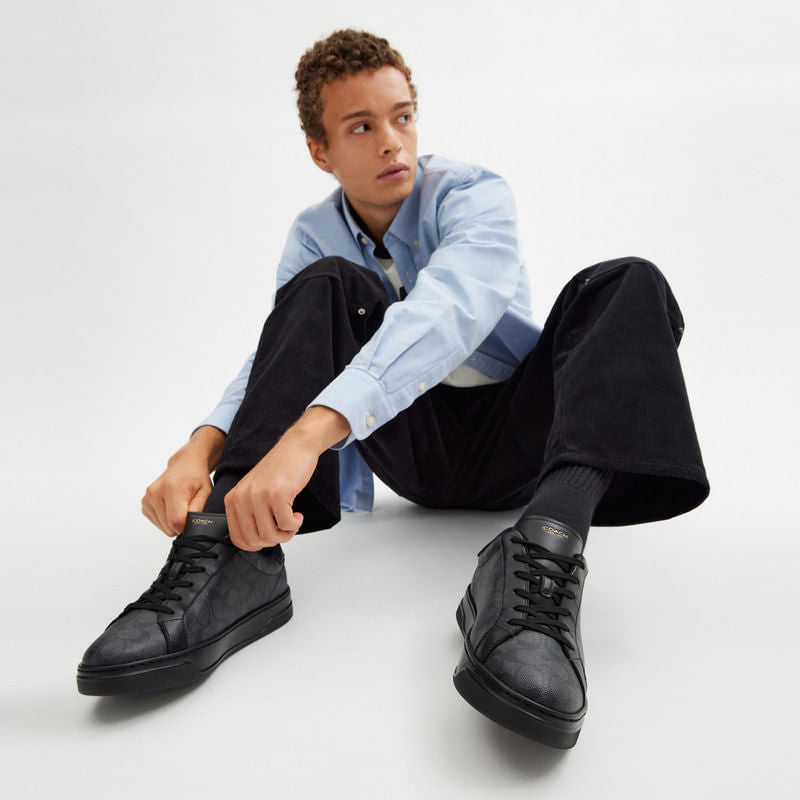 Tenis High Line Canvas Signature Negro Hombre
