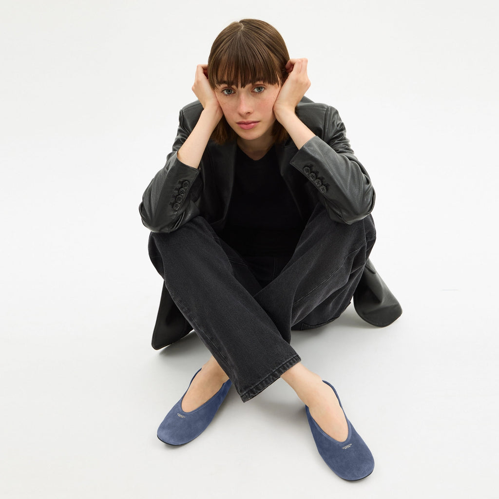 Flats Houston Gamuza Denim Mujer