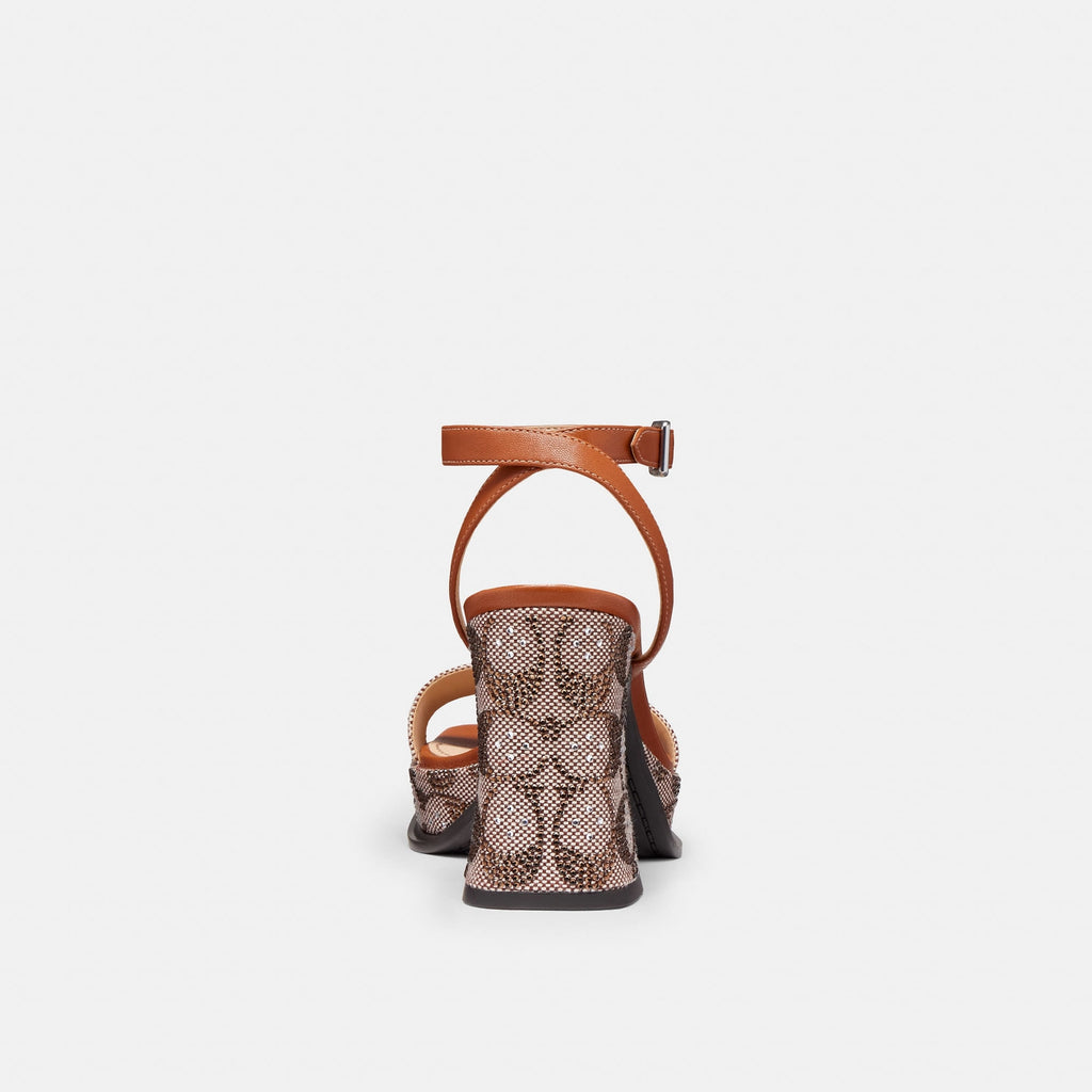 Sandalias Crystal Signature Jacquard Café Mujer