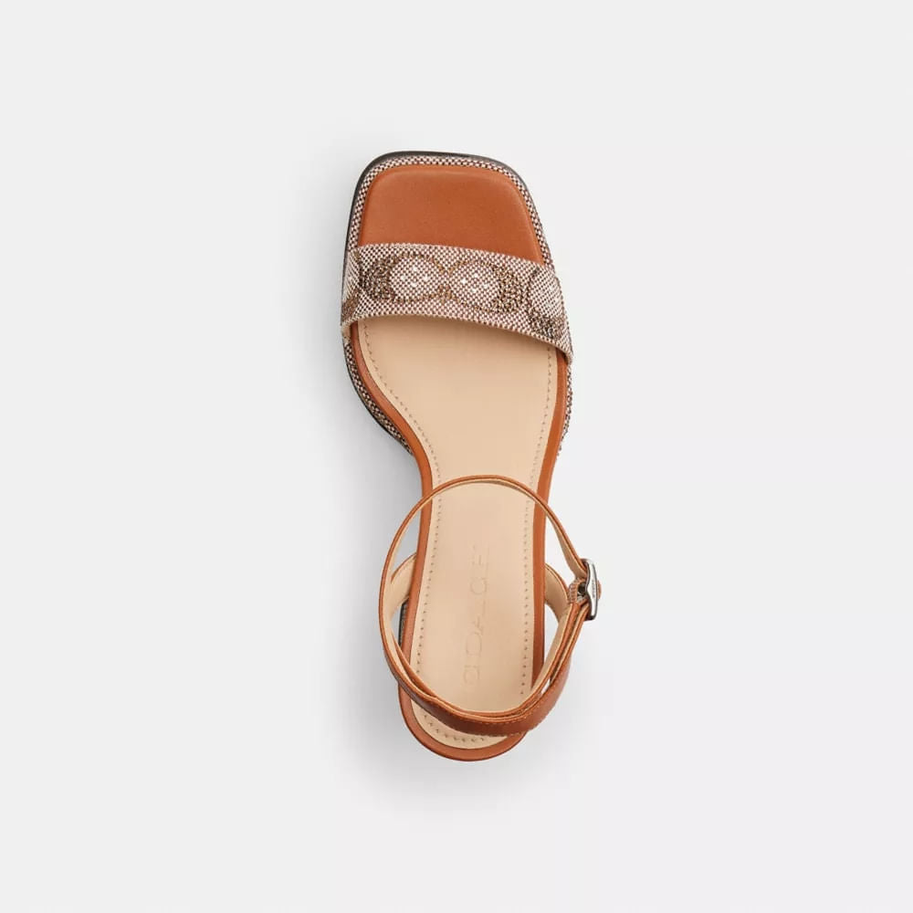 Sandalias Crystal Signature Jacquard Café Mujer