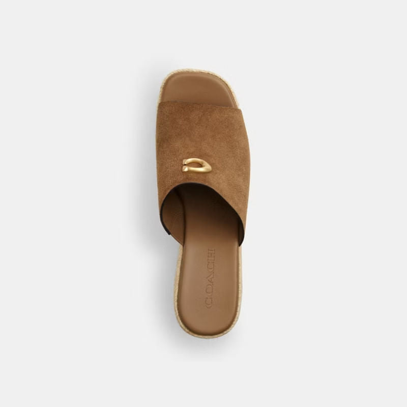 Alpargatas Wedge Gamuza Café Mujer