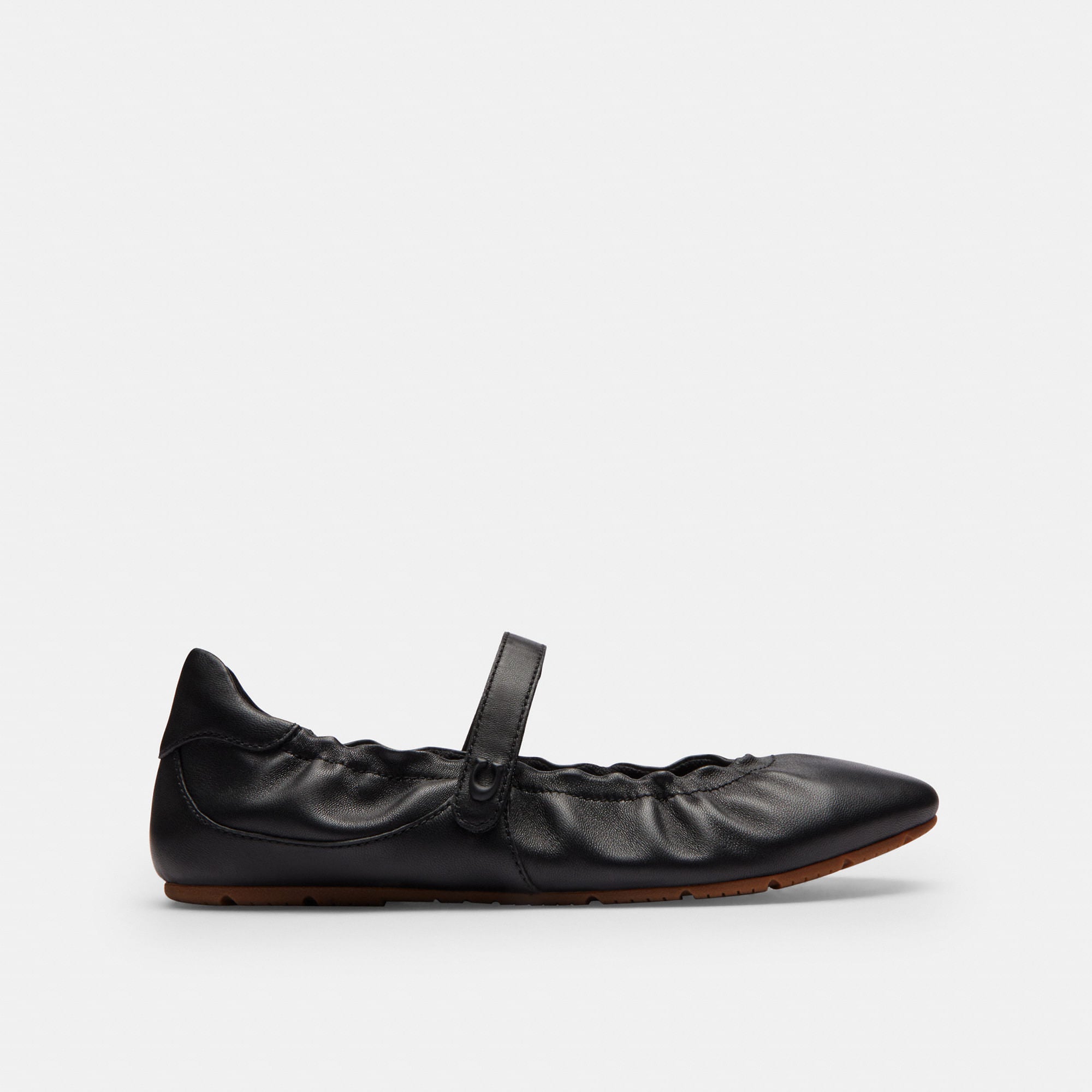 Flats Soft Mary Jane Piel Negro Mujer