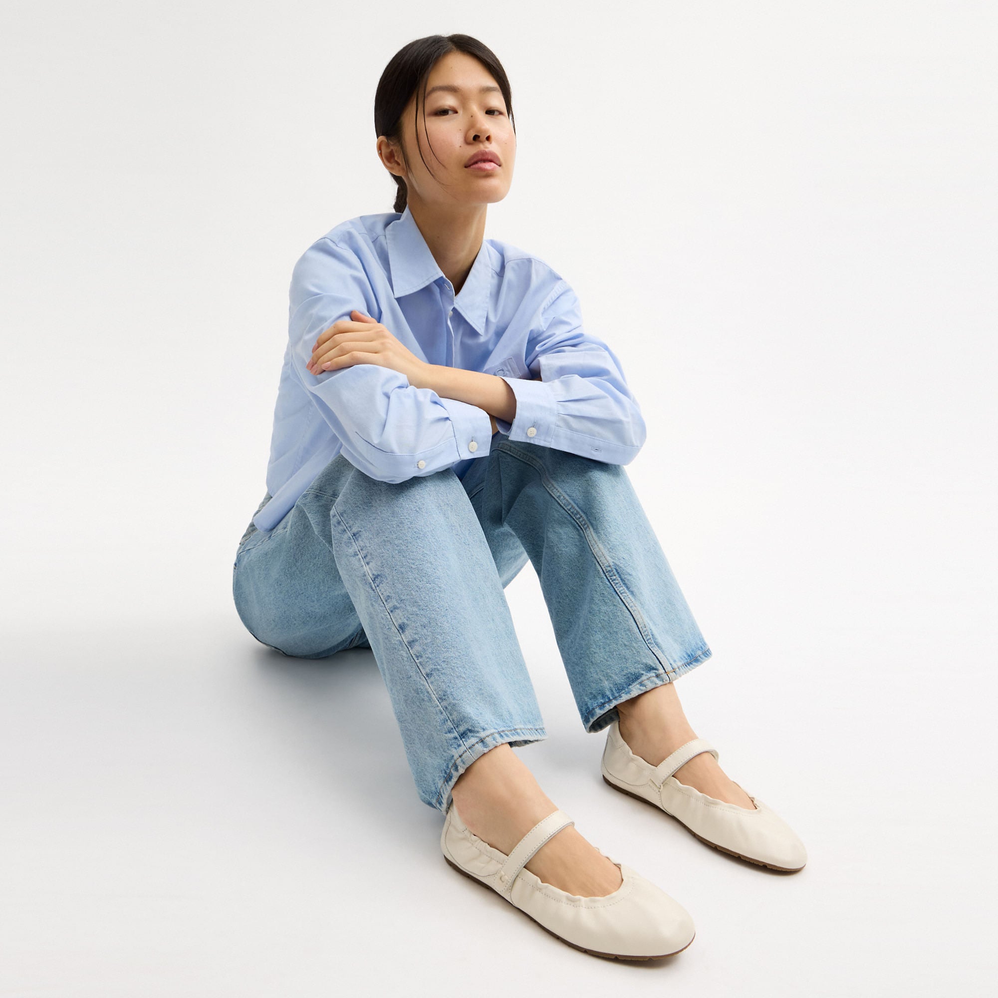Flats Soft Mary Jane Piel Blanco Mujer
