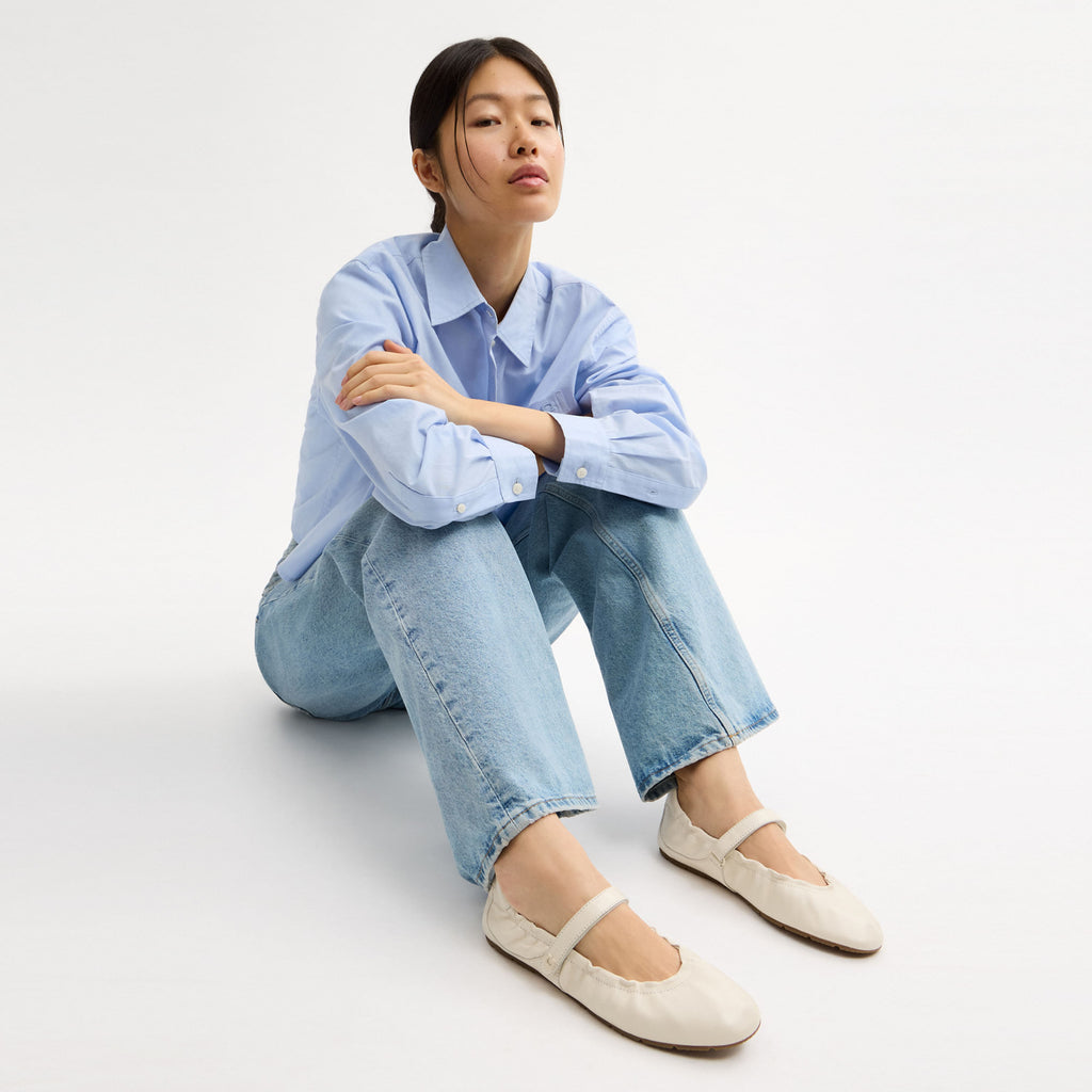 Flats Soft Mary Jane Piel Blanco Mujer