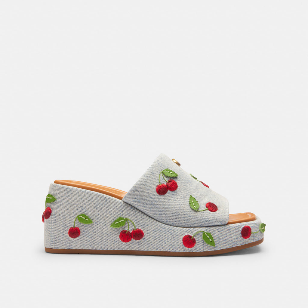 Sandalias Marie Cherry Denim Mujer