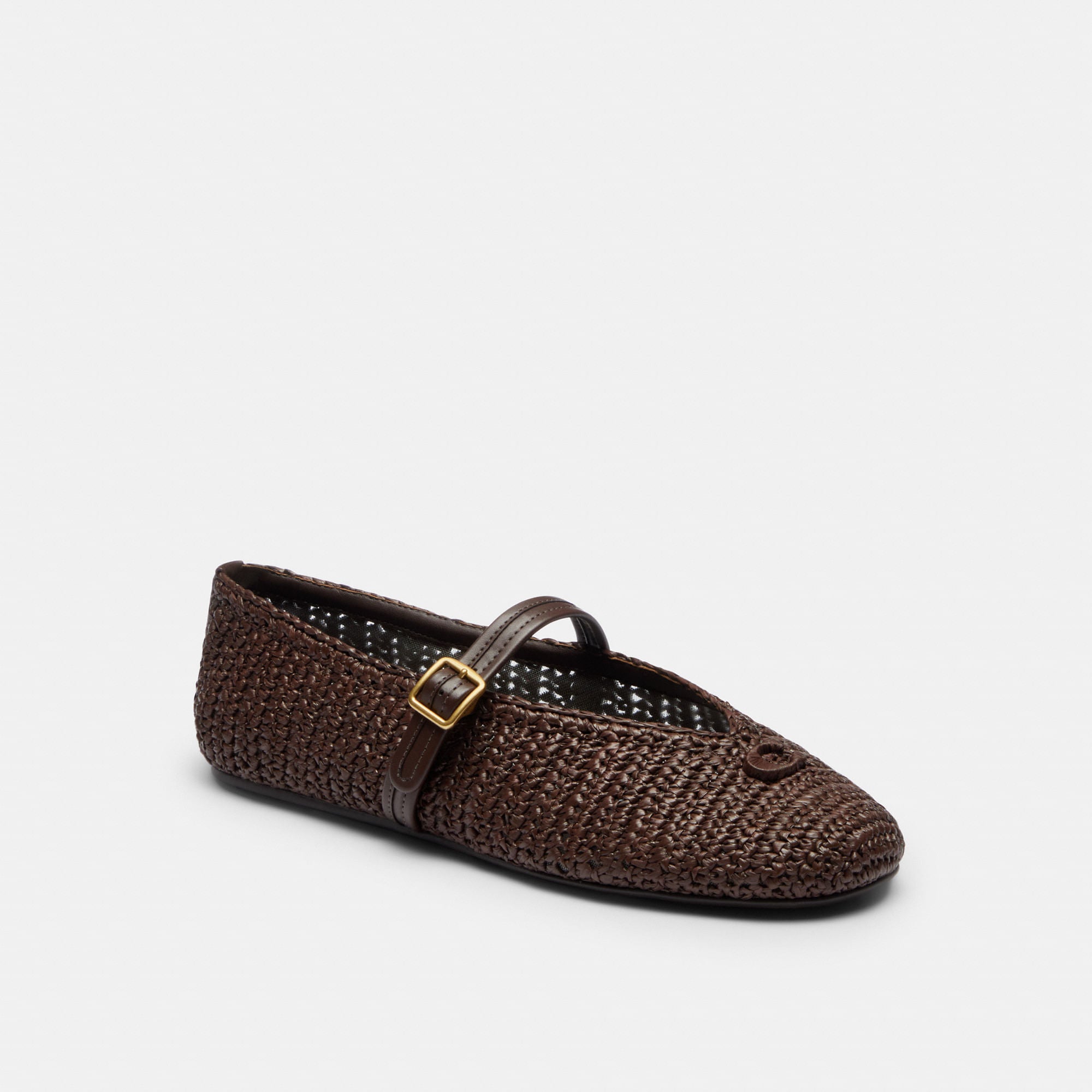 Flats Sculpted C Raffia Café Mujer