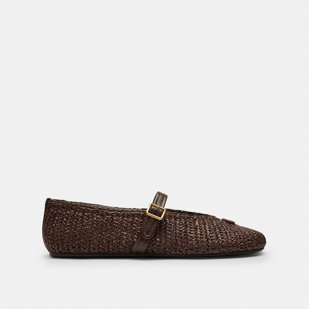 Flats Sculpted C Raffia Café Mujer