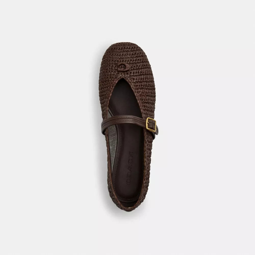 Flats Sculpted C Raffia Café Mujer