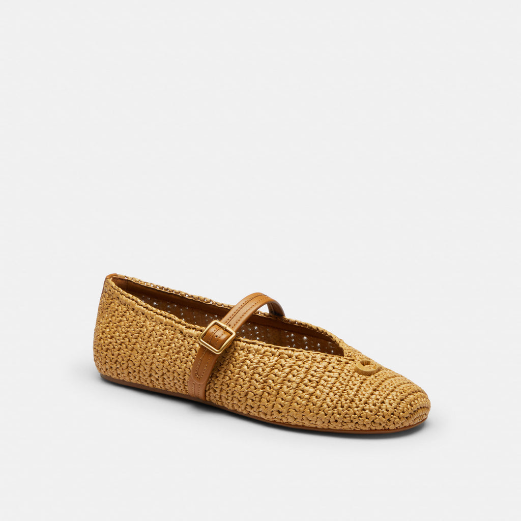 Flats Sculpted C Raffia Beige Mujer