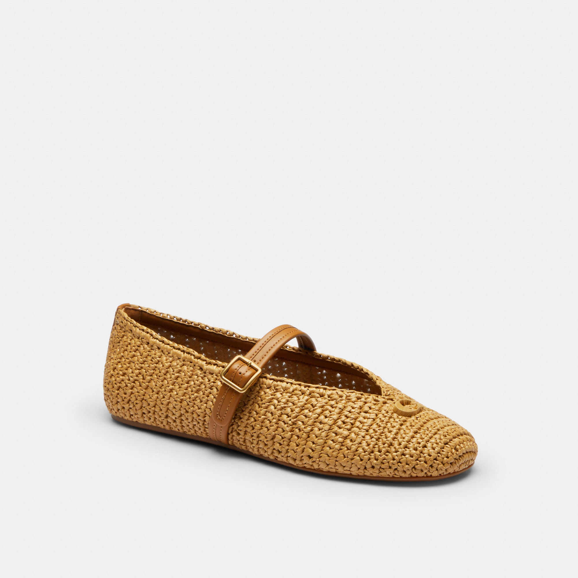 Flats Sculpted C Raffia Beige Mujer