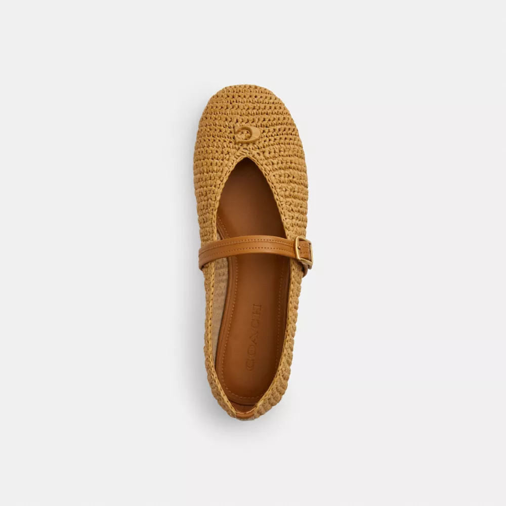 Flats Sculpted C Raffia Beige Mujer