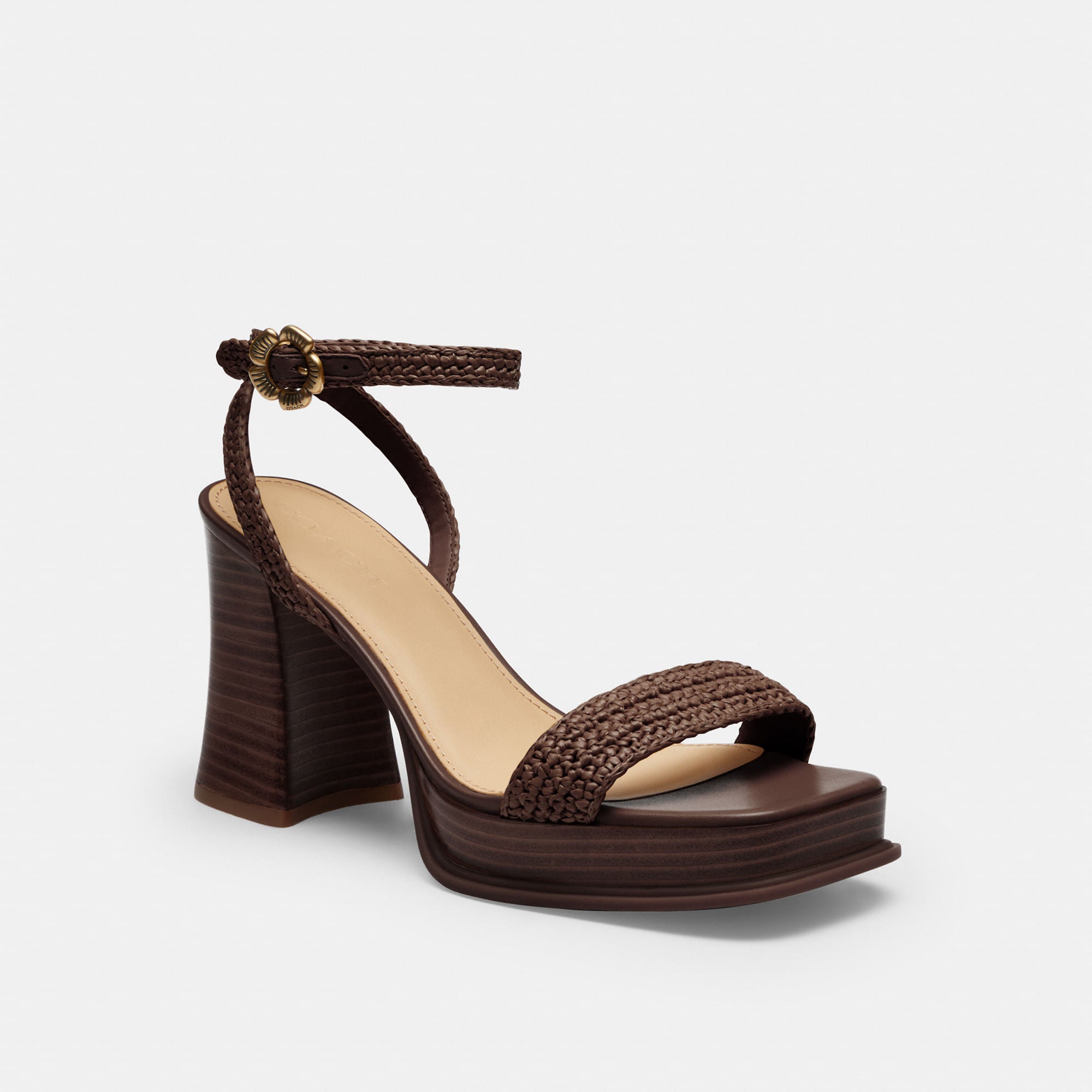 Sandalias Tea Rose Raffia Café Mujer