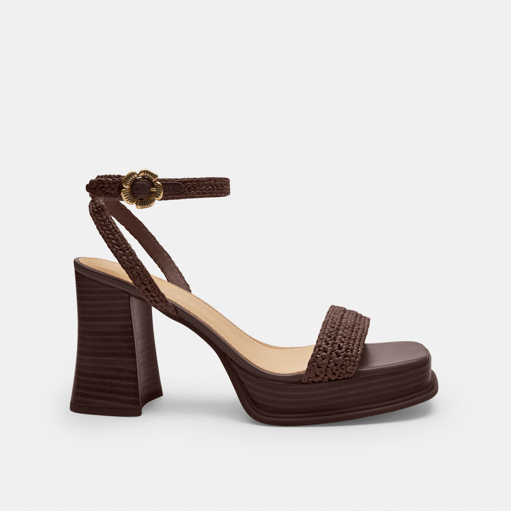 Sandalias Tea Rose Raffia Café Mujer