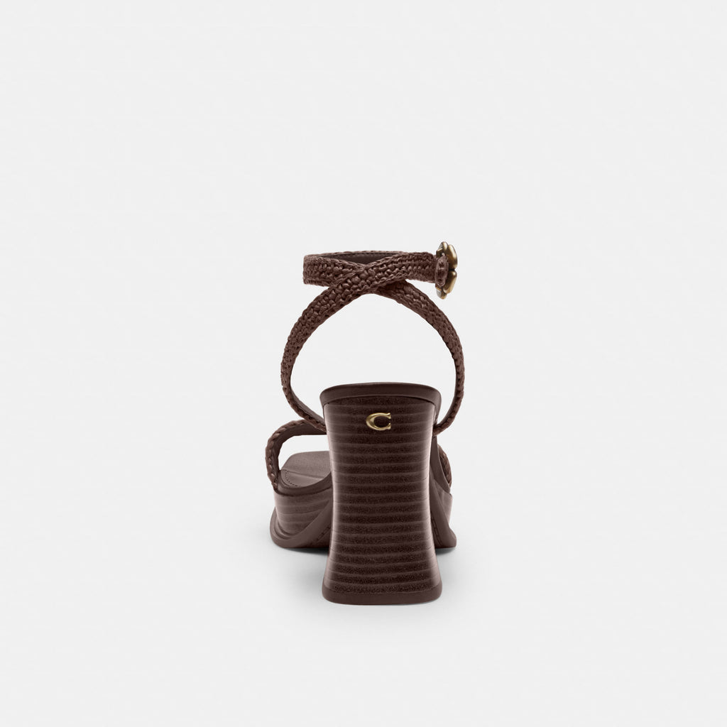 Sandalias Tea Rose Raffia Café Mujer