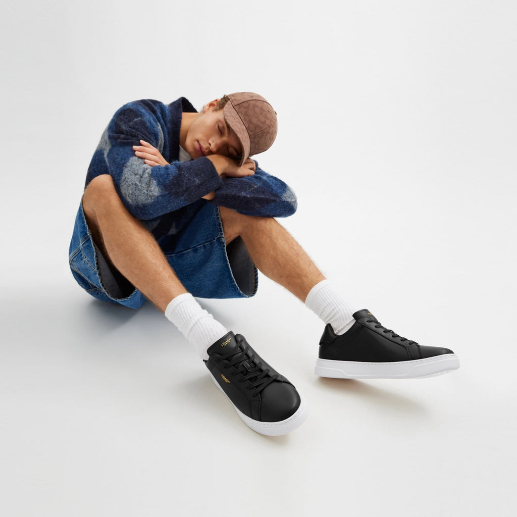 Tenis High Line Piel Negro Hombre