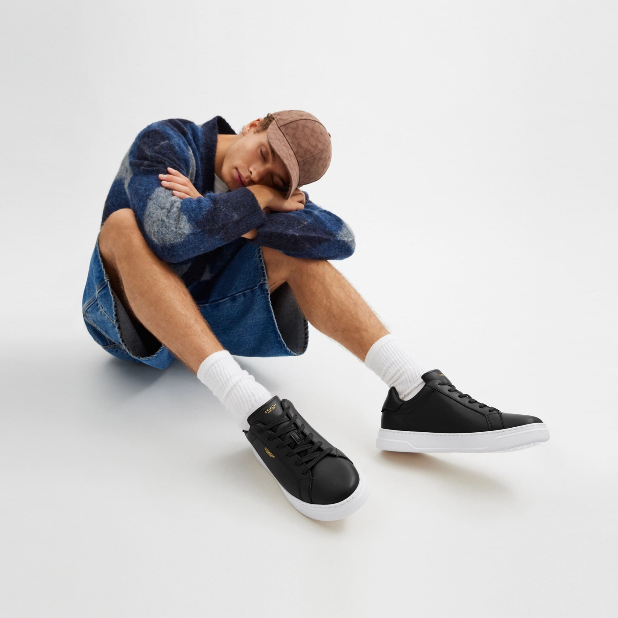 Tenis High Line Piel Negro Hombre