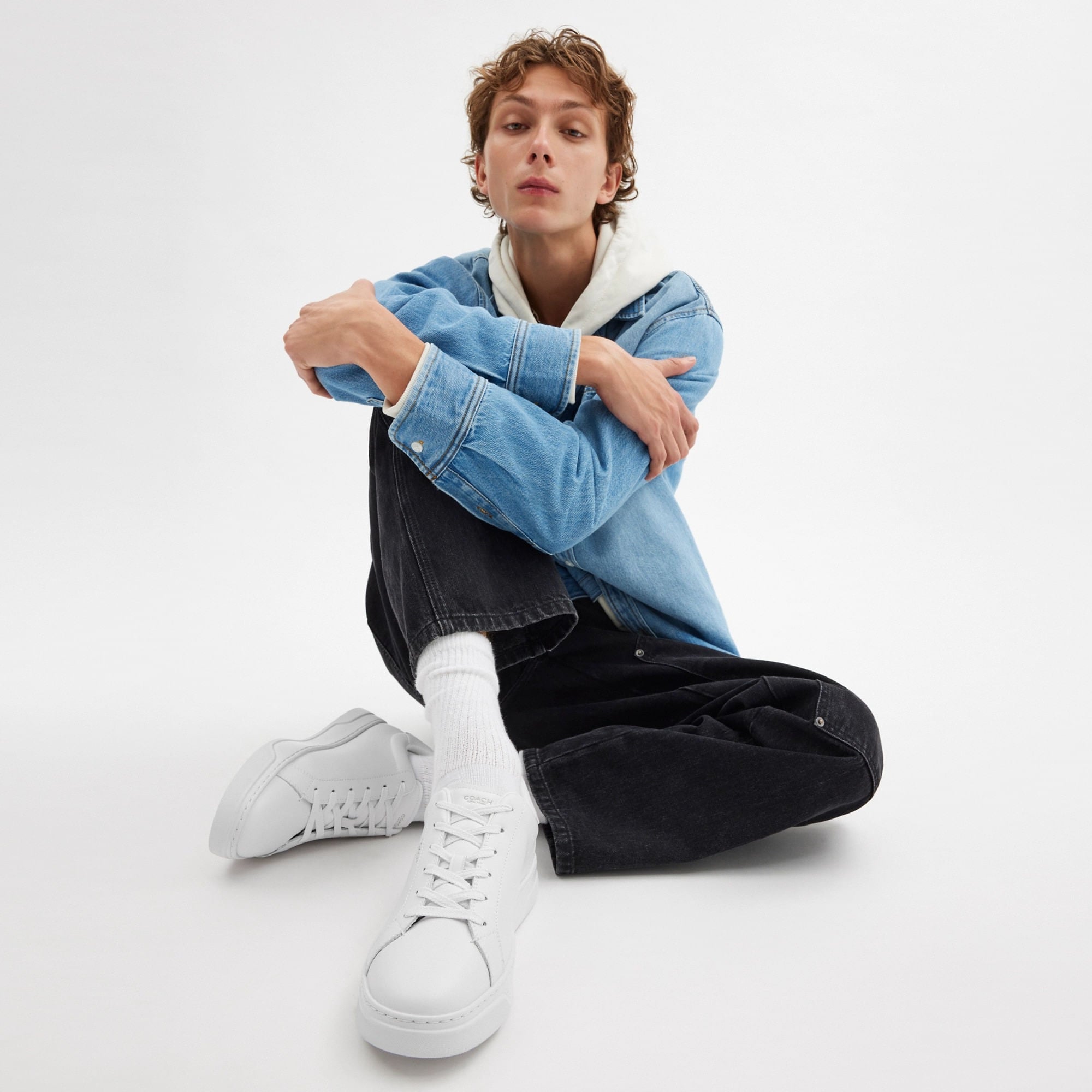 Tenis High Line Piel Blanco Hombre