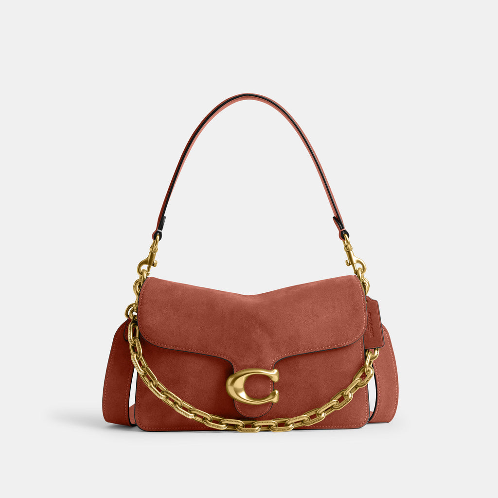 Bolsa Shoulder Bag Coach Chain Tabby Suede