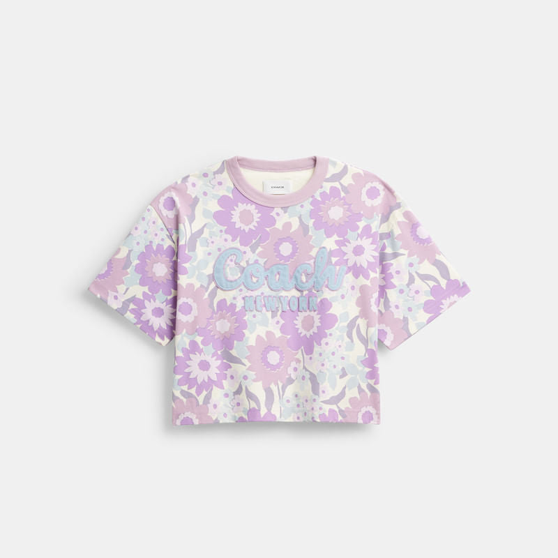 T Shirt Corta con Floral Print