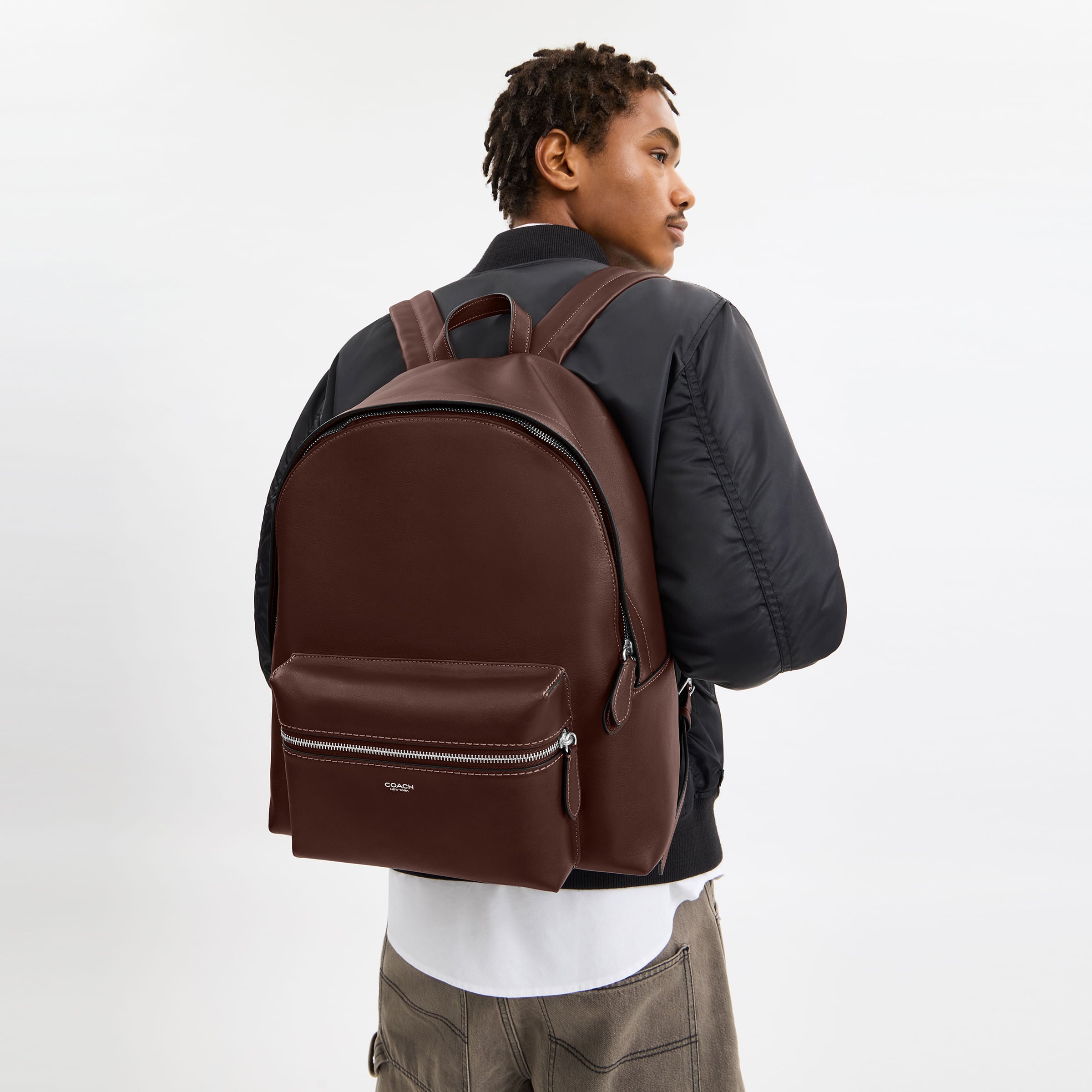 Mochila Coach Leather Ridge Wood