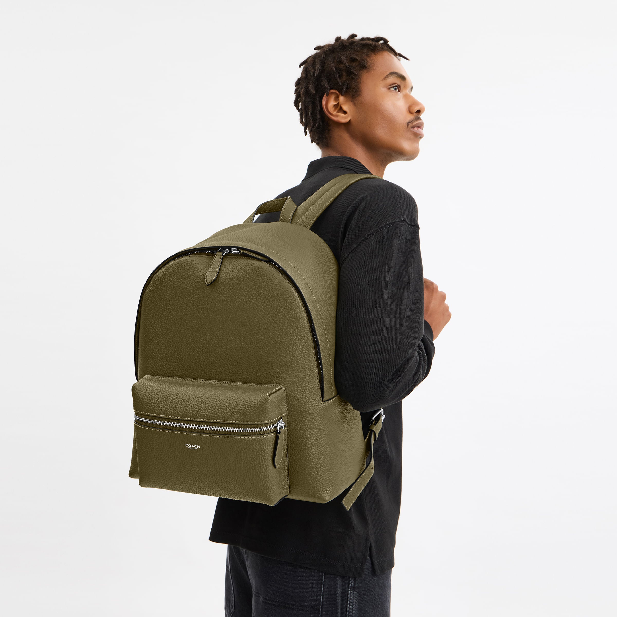 Mochila Coach Leather Ridge Wood